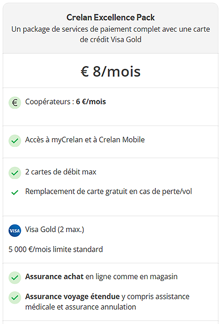 Présentation du Crelan Excellence Pack