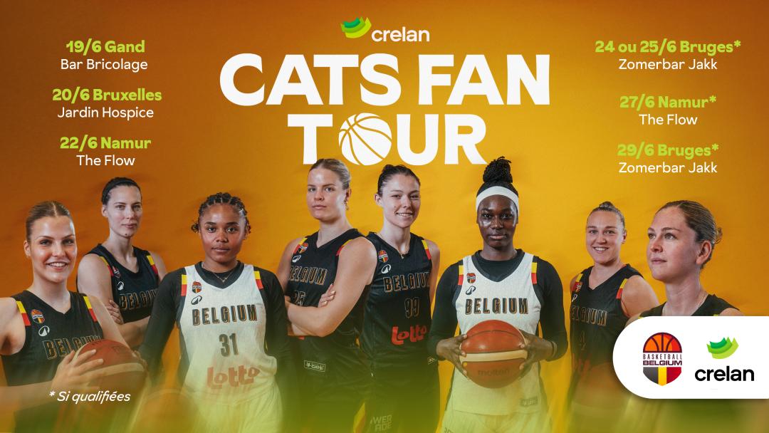 Belgian Cats photo de groupe avec balle de basket