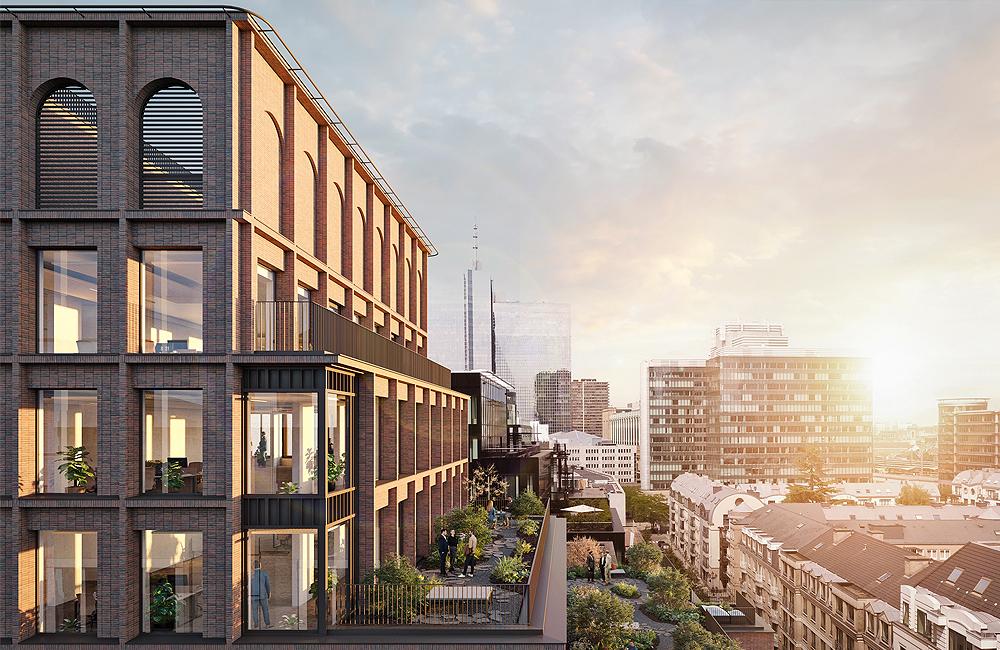 Impression du nouveau bâtiment de bureaux de Crelan