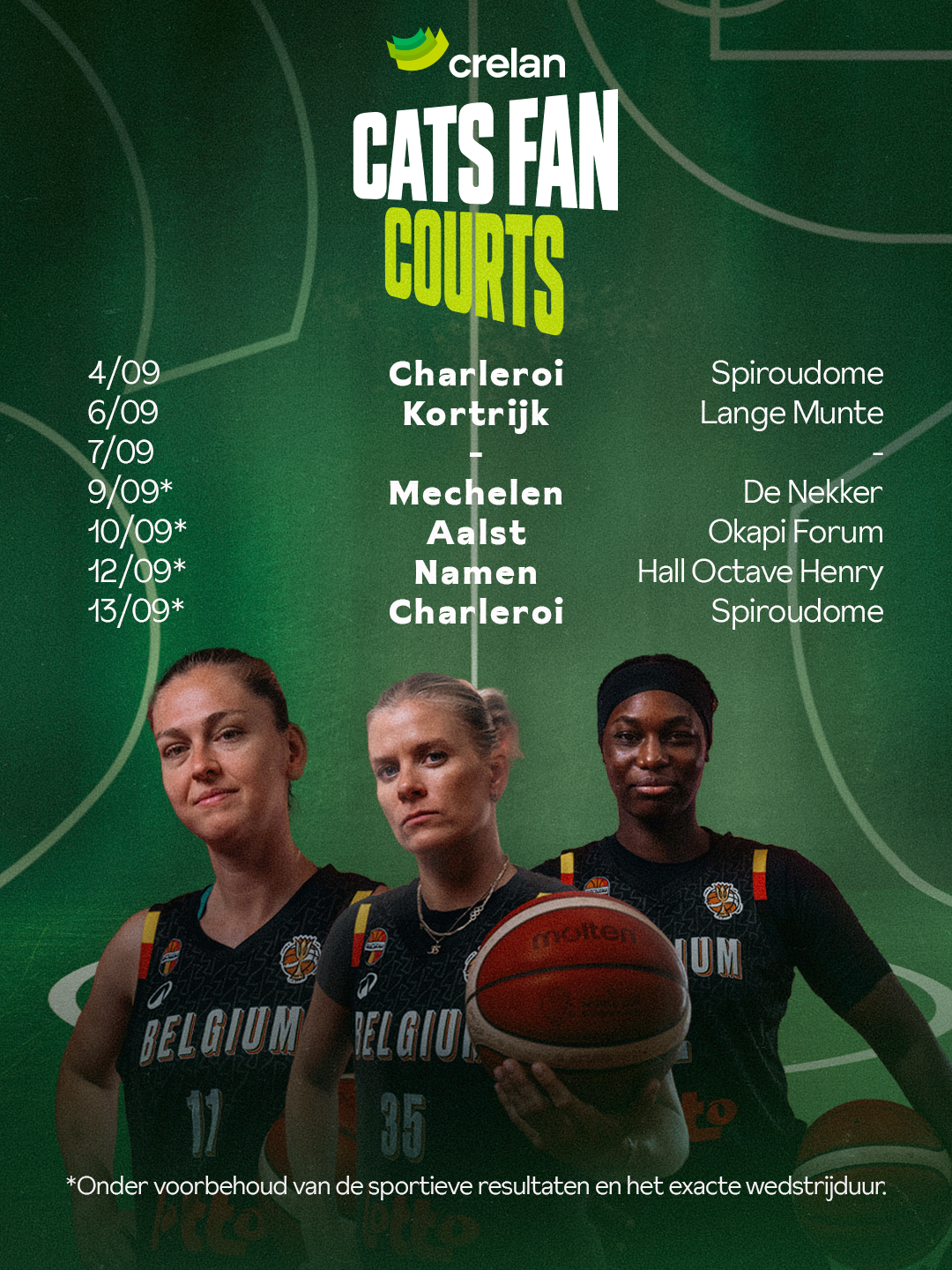Programme Cats Fan Courts 2026