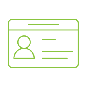 Icoon met identiteitskaart
