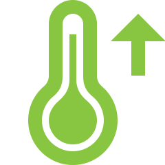 Icoon met stijgende thermometer