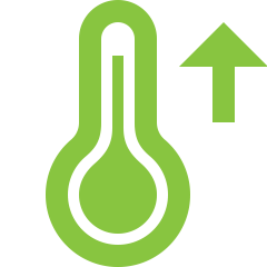 Icoon met stijgende thermometer