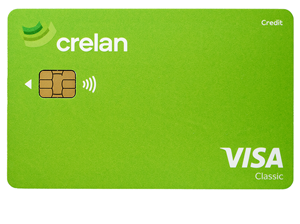 Voorkant van groene Crelan-visakaart
