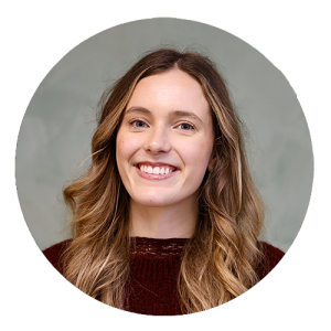 Ronde portretfoto van Michelle bij Crelan