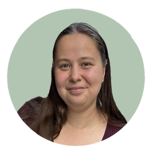 Ronde portretfoto van Sarah bij Crelan