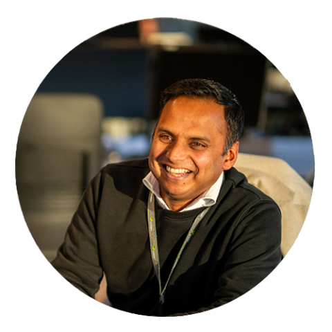 Ronde portretfoto van Kiran bij Crelan