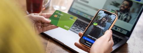 Schermvoorbeeld van betaalkaart, mobile App en myCrelan
