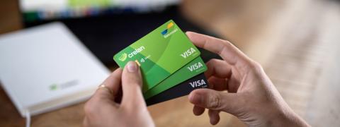 Exemples des différentes cartes de paiement Crelan